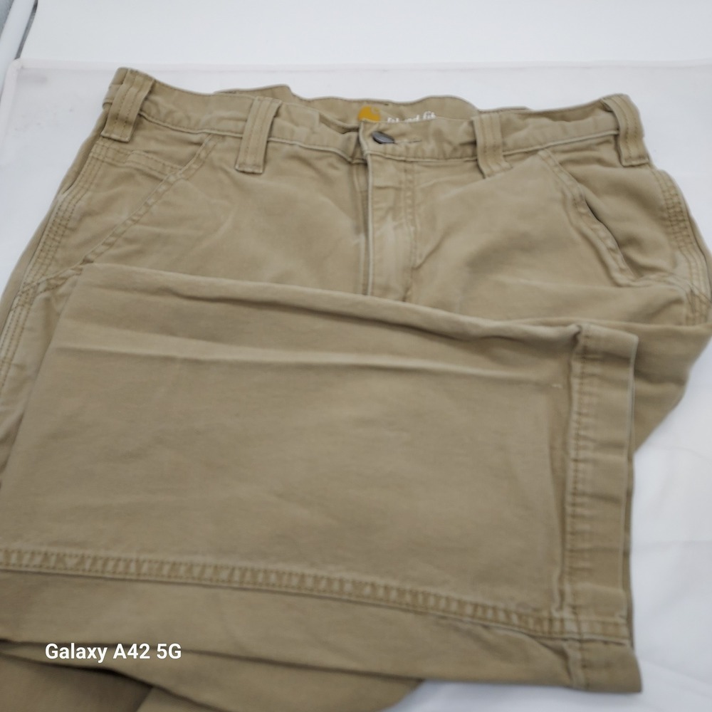 Carhartt Mens Rugged Flex Relaxed Fit Canvas Work Pants 30x28 Dark Khaki 102291